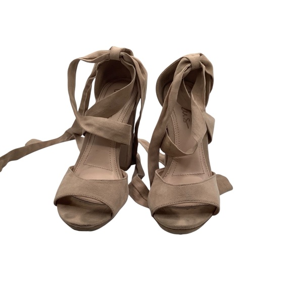 Lulu's Tan‎ Wrap Heels size 7 - Picture 1 of 6